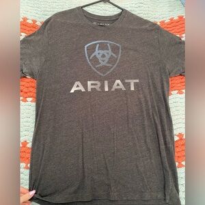 Ariat Men's Charcoal Tee with Blue Logo